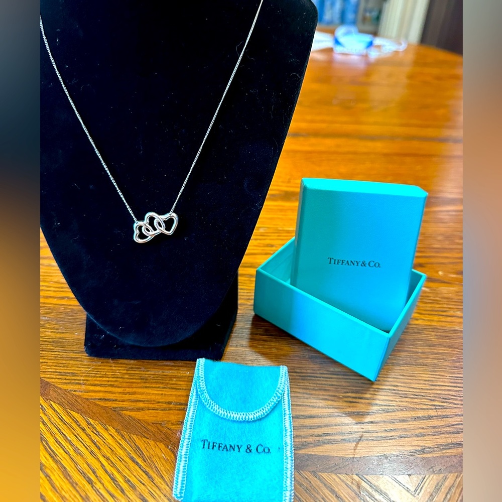 Tiffany & Co. Elsa Peretti Triple Open Hearts Pendant Neckalce